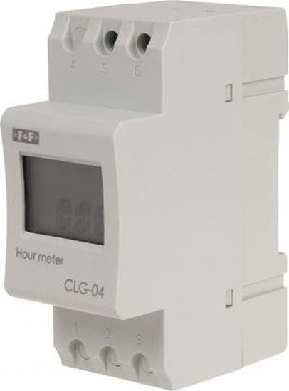 Picture of F&F Licznik czasu pracy z zasilaniem bateryjnym do montau na szynie DIN CLG-04