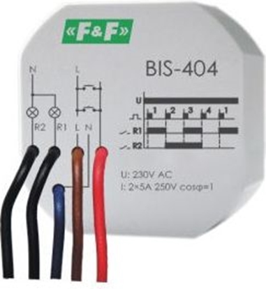 Attēls no F&F Przekaźnik impulsowy sekwencyjny 5A 230V AC 2Z (BIS-404)
