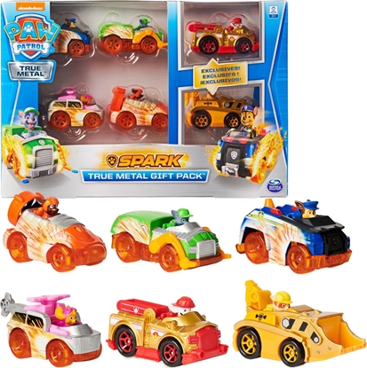 Изображение PAW Patrol , True Metal Spark Gift Pack of 6 Collectible Die-Cast Vehicles, 1:55 Scale
