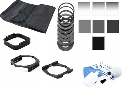Picture of Filtr Massa Zestaw typu COKIN 25w1 Filtry Szare ND + Etui + 2x Uchwyt + Osona + Zestaw czyszczcy