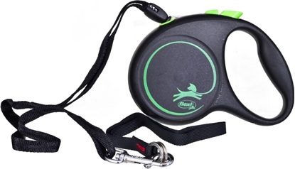 Изображение Flexi Smycz automatyczna Black Design S linka 5 m kol. zielony