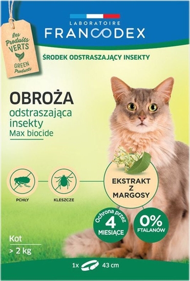 Изображение Francodex FRANCODEX Obroa dla kotów powyej 2 kg odstraszajca insekty - 4 miesice ochrony, 43 cm