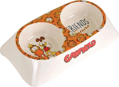 Attēls no Garfield Garfield, podwójna miska z melaminy dla kota, biaa/óta
