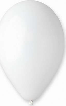Attēls no Gemar Balony pastelowe Białe, G110, 30 cm, 100 szt.