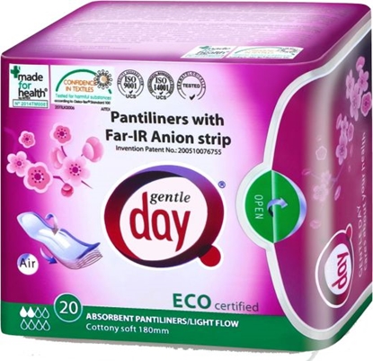 Picture of Gentle Day Wkadki ekologiczne absorbujce z paskiem anionowym 20 sztuk