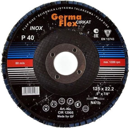 Изображение GERMAFLEX ciernica listkowa Metal 125mm P80 Inox