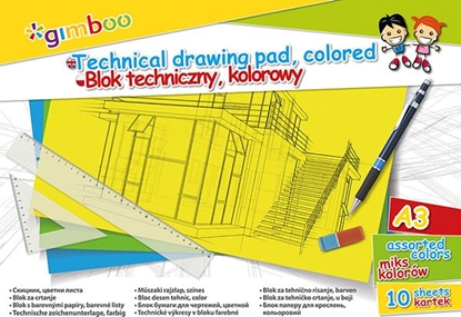 Изображение Gimboo Blok techniczny A3 10k mix kolorów