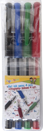 Picture of Gimboo Długopis żelowy GIMBOO Classic, 0,5mm, 4 szt., zawieszka, mix kolorów