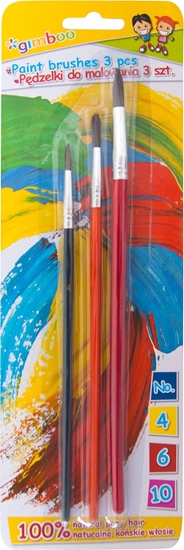 Picture of Gimboo Pdzelki GIMBOO, No. 4-6-10, 3 szt., blister, mix kolorów