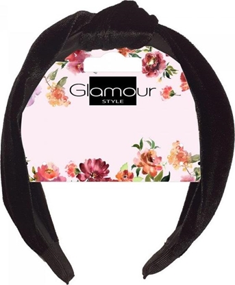 Picture of Glamour GLAMOUR_Opaska do włosów z węzłem welurowa czarna