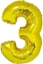 Изображение GoDan Balon foliowy cyfra "3" zota, 85cm