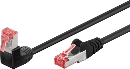 Изображение Goobay GOOBAY Patchcord S/FTP Kat. 6 Prosty / Ktowy 90 Czarny 1m