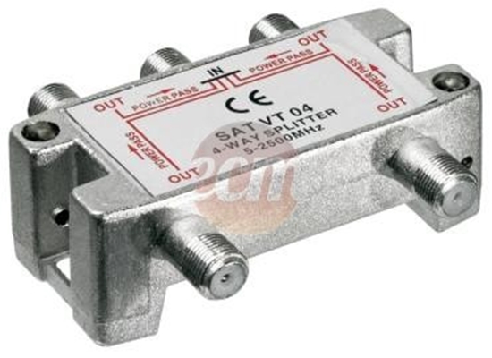 Изображение Goobay Rozdzielacz sygnau SAT splitter 1x F / 4x F 5-2500MHz (67003)