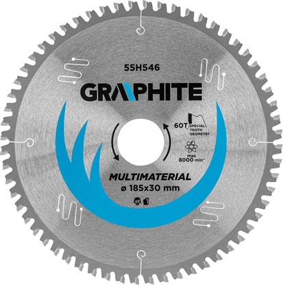 Picture of Graphite Tarcza do pilarki, widiowa, 185 x 30 mm, 60 zbów (55H546)