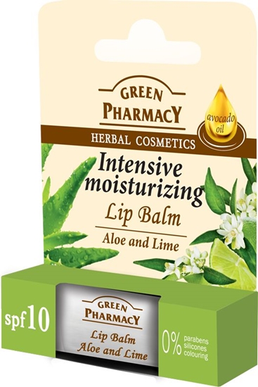 Изображение Green Pharmacy Green Pharmacy Balsam do ust aloes i limonka Intensive Moisturizing 3.6g (816961)