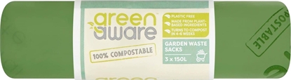 Attēls no GreenAware GreenAware, Kompostowalne worki na odpady ogrodowe 150L, 3 szt.