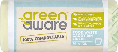 Picture of GreenAware GreenAware, Kompostowalne worki na odpady spożywcze 12L, 14 szt.