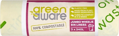 Picture of GreenAware GreenAware, Kompostowalne worki na odpady spożywcze, 240L, 3szt.