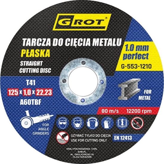 Изображение Grot Tarcza Paska T1a 125x1.0x22 Koplet 10 Sztuk