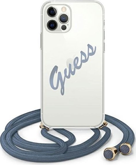 Picture of Guess Etui Guess GUHCP12LCRTVSBL Apple iPhone 12 Pro Max niebieski/blue hardcase Script Vintage