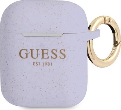 Изображение Guess Etui ochronne GUA2SGGEU Silicone Glitter do AirPods 1/2 fioletowe