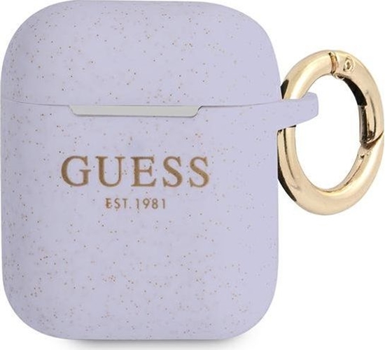 Изображение Guess Etui ochronne GUA2SGGEU Silicone Glitter do AirPods 1/2 fioletowe