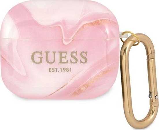 Picture of Guess Etui ochronne GUA3UNMP Marble Collection do AirPods 3 róowe