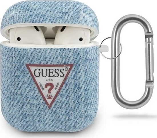 Picture of Guess AirPods Denim Triangle Case Light Blue