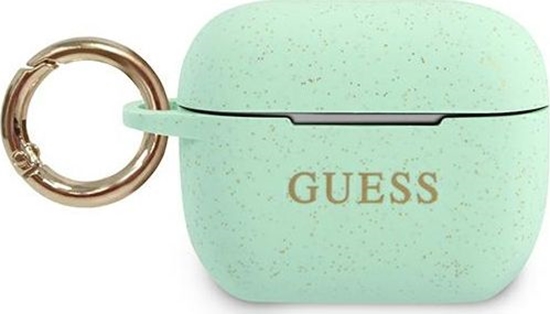 Picture of Guess Etui ochronne GUACAPSILGLGN Silicone Glitter do AirPods Pro turkusowe