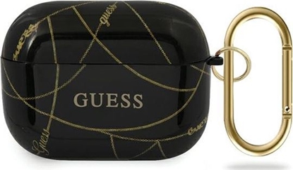 Изображение Guess Etui ochronne GUACAPTPUCHBK Gold Chain Collection do AirPods Pro czarno-zote