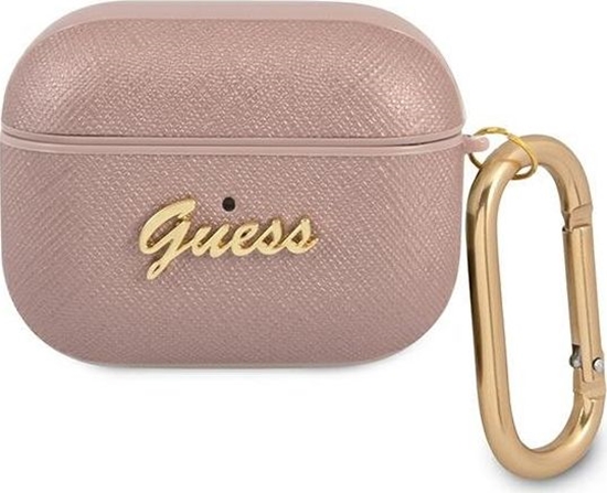 Изображение Guess Etui ochronne GUAPSASMP Saffiano Script Metal Collection do AirPods Pro róowe
