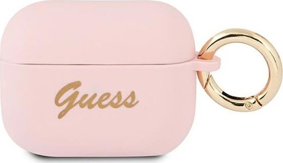 Picture of Guess Etui ochronne GUAPSSSI Silicone Vintage Script do AirPods Pro róowe