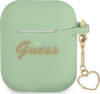 Attēls no Guess Etui ochronne Silicone Charm Heart Collection do AirPods zielone