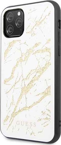 Picture of Guess Guess GUHCN58MGGWH iPhone 11 Pro biay/white hard case Glitter Marble Glass