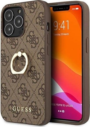 Attēls no Guess Guess GUHCP13L4GMRBR iPhone 13 Pro / 13 6,1" brązowy/brown hardcase 4G with ring stand