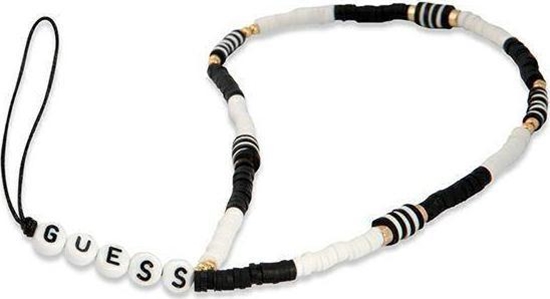 Изображение Guess Guess zawieszka GUSTBCKH Phone Strap Heishi Beads czarno-biay/black-white