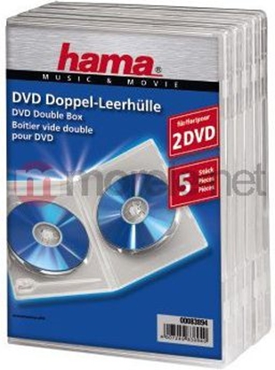 Attēls no Hama Double DVD Jewel Case, 5, transparent 2 discs