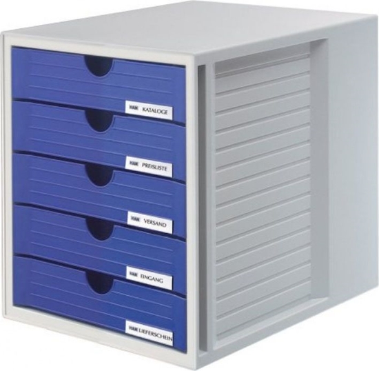 Изображение HAN ZESTAW 5 SZUFLADEK SYSTEM-BOX HAN A4 POLISTYREN SZARO-NIEBIESKI - HN145014-10