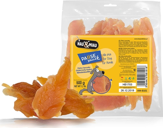 Изображение Hau&Miau HM Przysmak psa suszone miso kurczaka 94% 1/2 kg uniwersalny