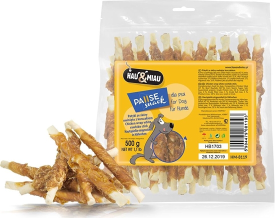 Picture of Hau&Miau Patyki ze skóry owinite kurczakiem Hau&Miau HM-8119 500 g