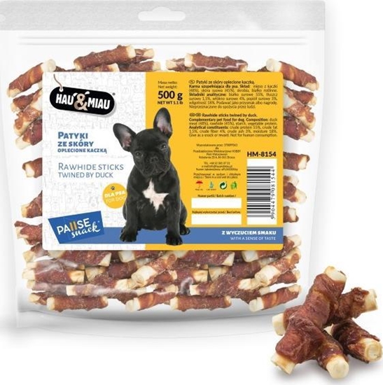 Picture of Hau&Miau Pausesnack przysmak dla psa, patyki ze skóry oplecione kaczk 500g