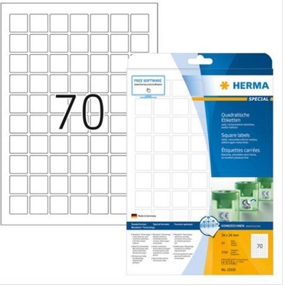 Attēls no Herma Wymienne etykiety A4, 24 x 24 mm, biae, technologia Movables. - 10105
