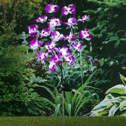 Изображение HI HI Ogrodowa lampka solarna w kształcie orchidei, 75 cm