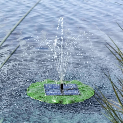 Изображение HI HI Pływająca fontanna z pompą, solarna, w kształcie liścia lotosu