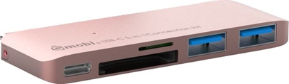 Picture of HUB USB Gmobi Multi-port 1x USB-C 1x microSD 1x SDHC  + 2x USB-A 3.0 (GM-GN21B-RGold)