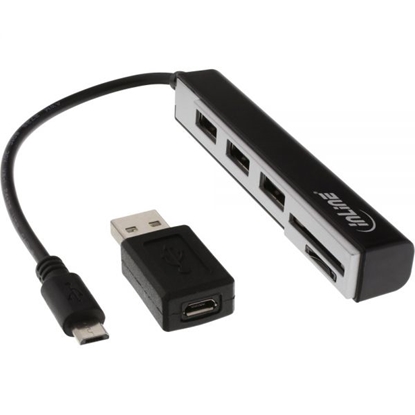 Picture of HUB USB InLine 1x SD 1x microSD  + 3x USB-A 2.0 (66775C)