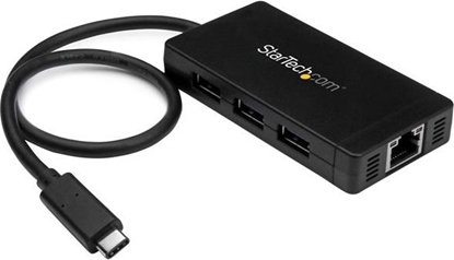 Attēls no HUB USB StarTech 1x RJ-45  + 3x USB-A 3.0 (HB30C3A1GE)