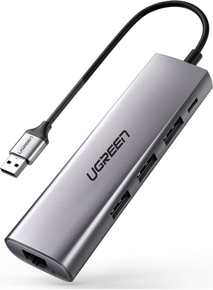 Attēls no HUB USB Ugreen CM266 1x RJ-45  + 3x USB-A 3.0 (UGR443)