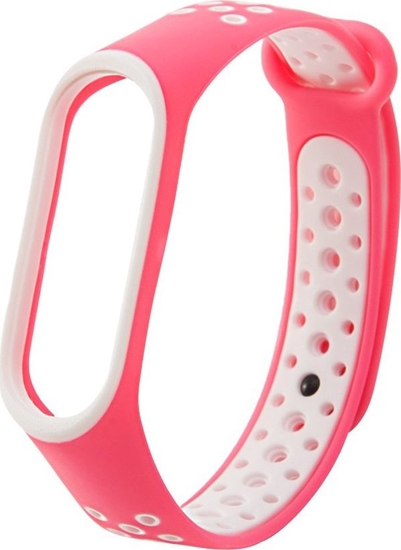 Изображение Hurtel Zamienna silikonowa opaska pasek do Xiaomi Mi Band 4 / Mi Band 3 Dots róowo-biay