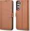 Attēls no iCarer iCarer Haitang Leather Wallet Case skórzane etui do Samsung Galaxy S22+ (S22 Plus) portfel obudowa pokrowiec brzowy (AKSM05BN)